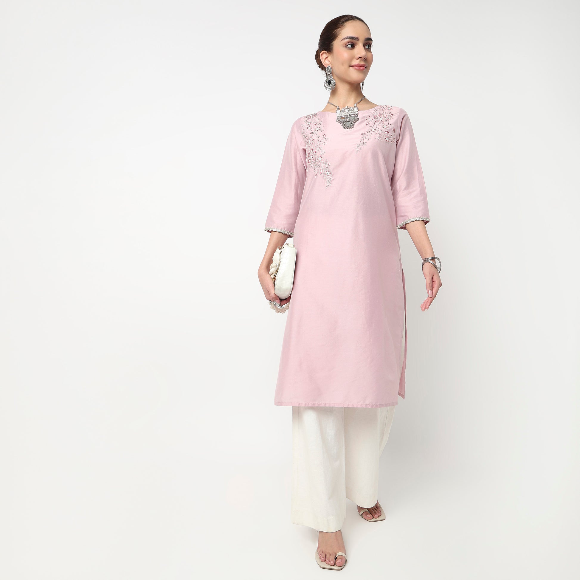 Embroidered Straight Kurta