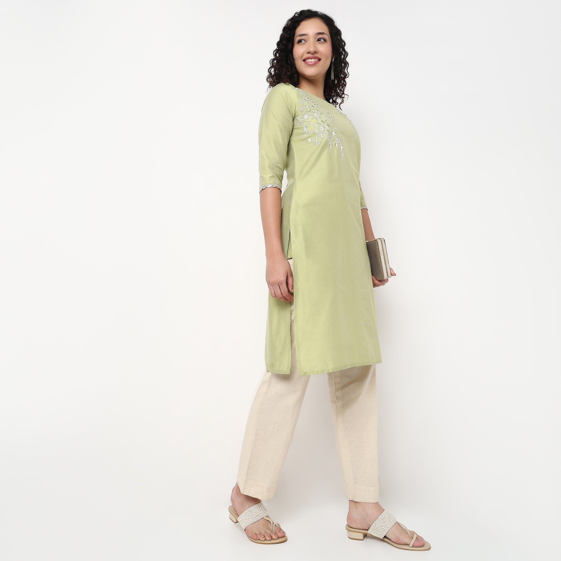 Embroidered Straight Kurta