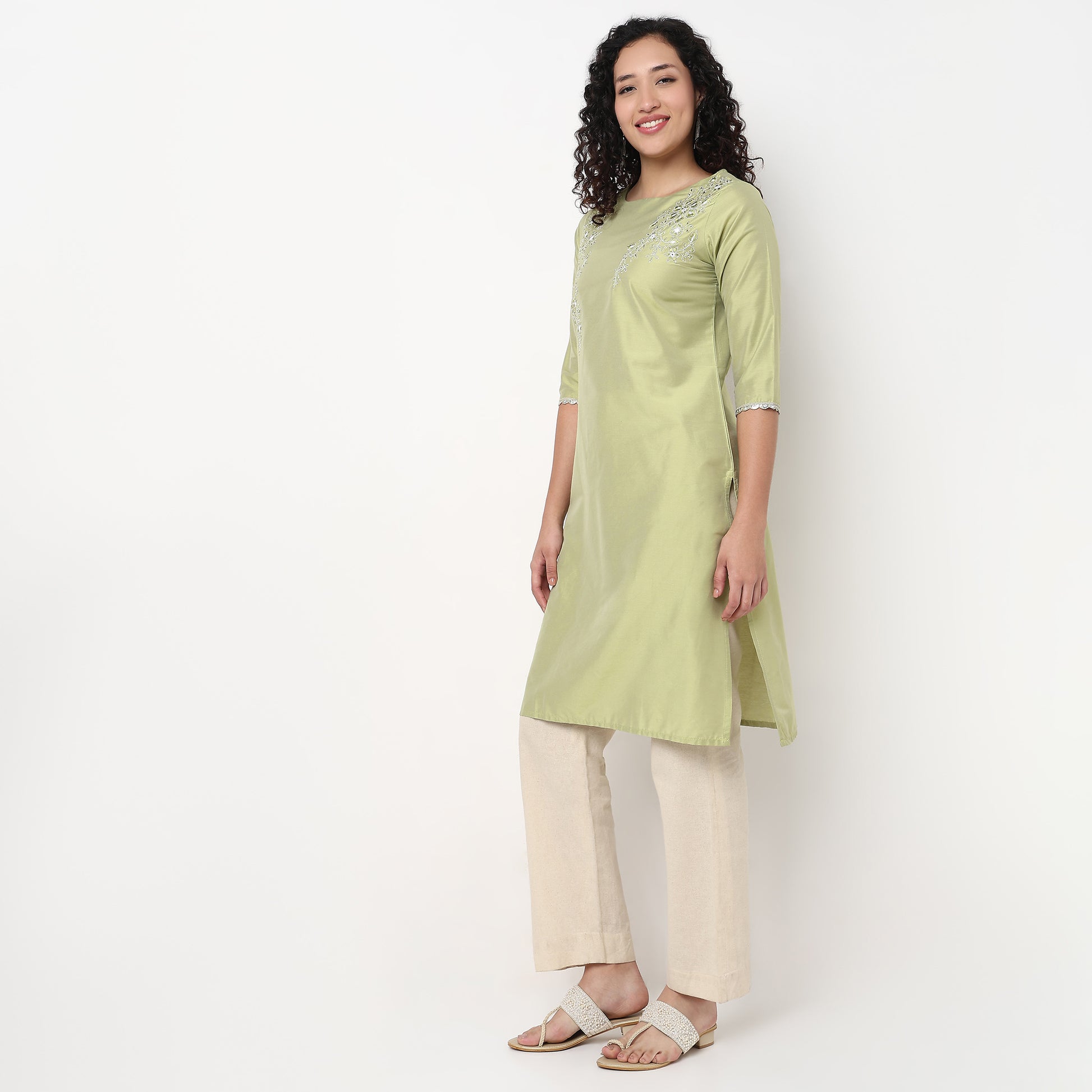 Embroidered Straight Kurta