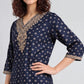 V-Neck Printed Straight Kurta