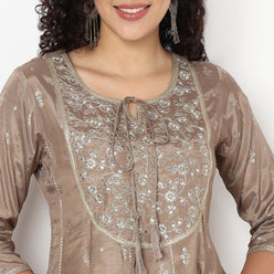 Embellished Flared Long Kurta