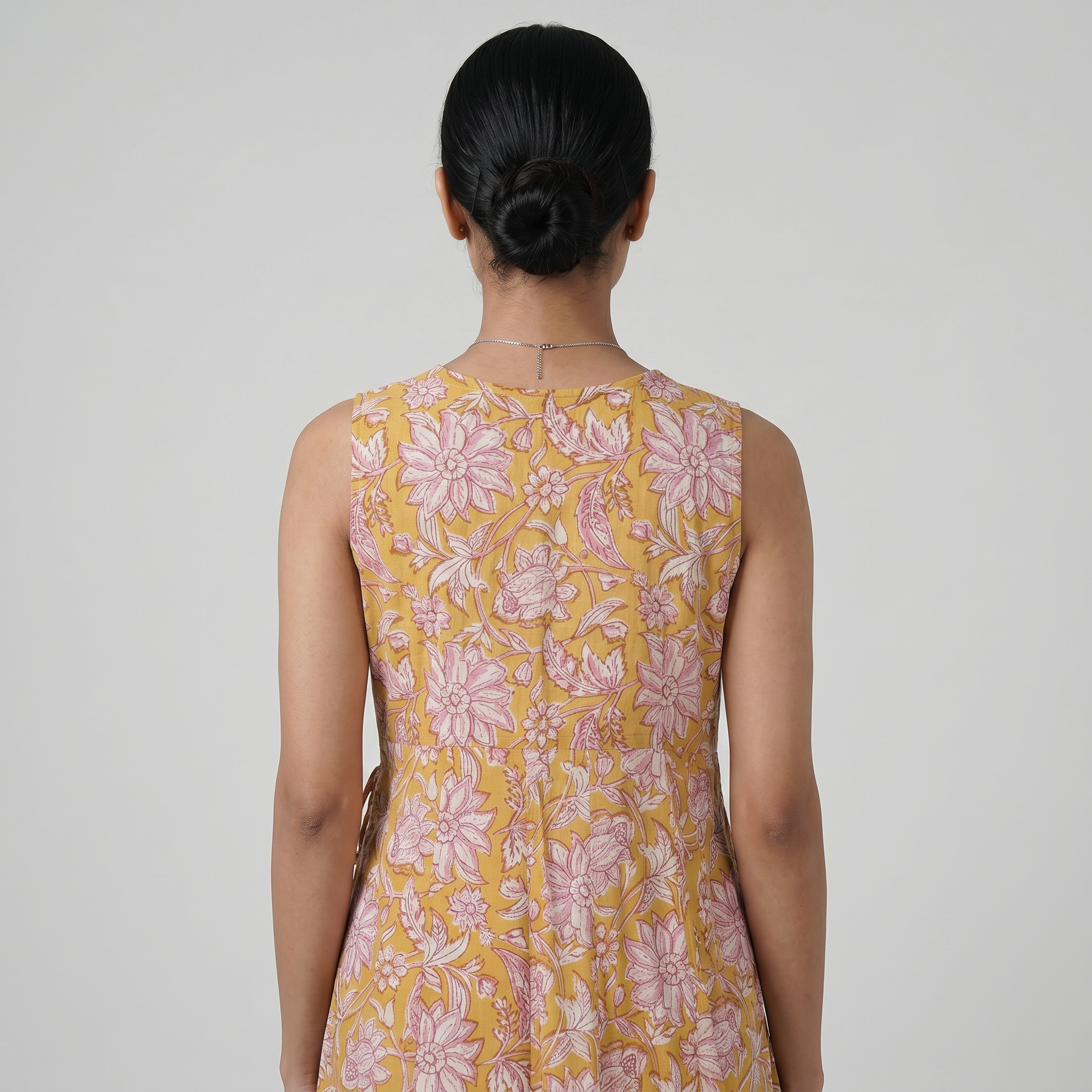 Cotton Printed V-Neck Kurta