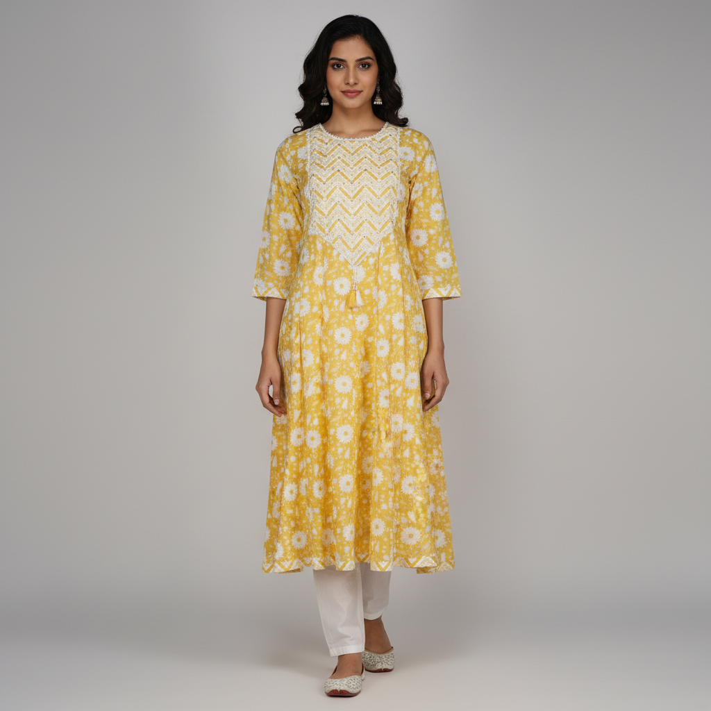 Printed Flared Kurta