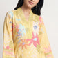 Printed V-Neck Kurta