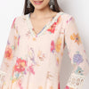 Printed V-Neck Kalidar Kurta