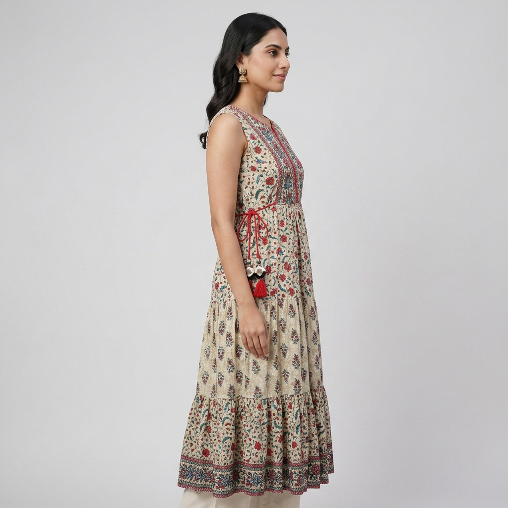 Cotton Printed Flared Kurta