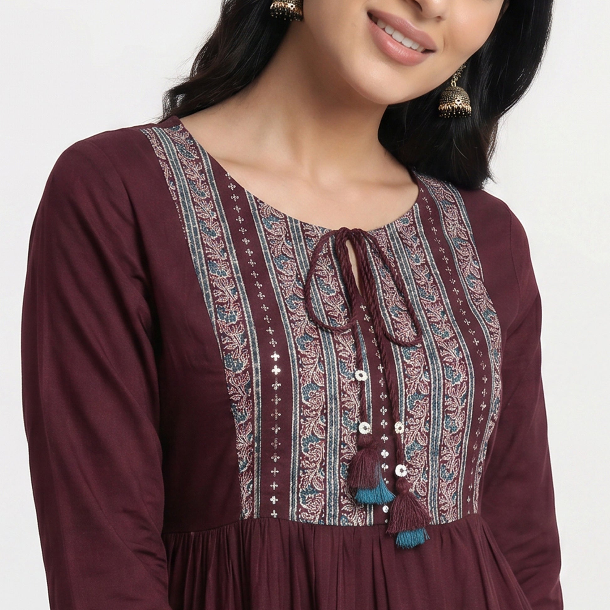 Cotton Printed Tiered Kurta