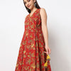 Printed V-Neck Kurta