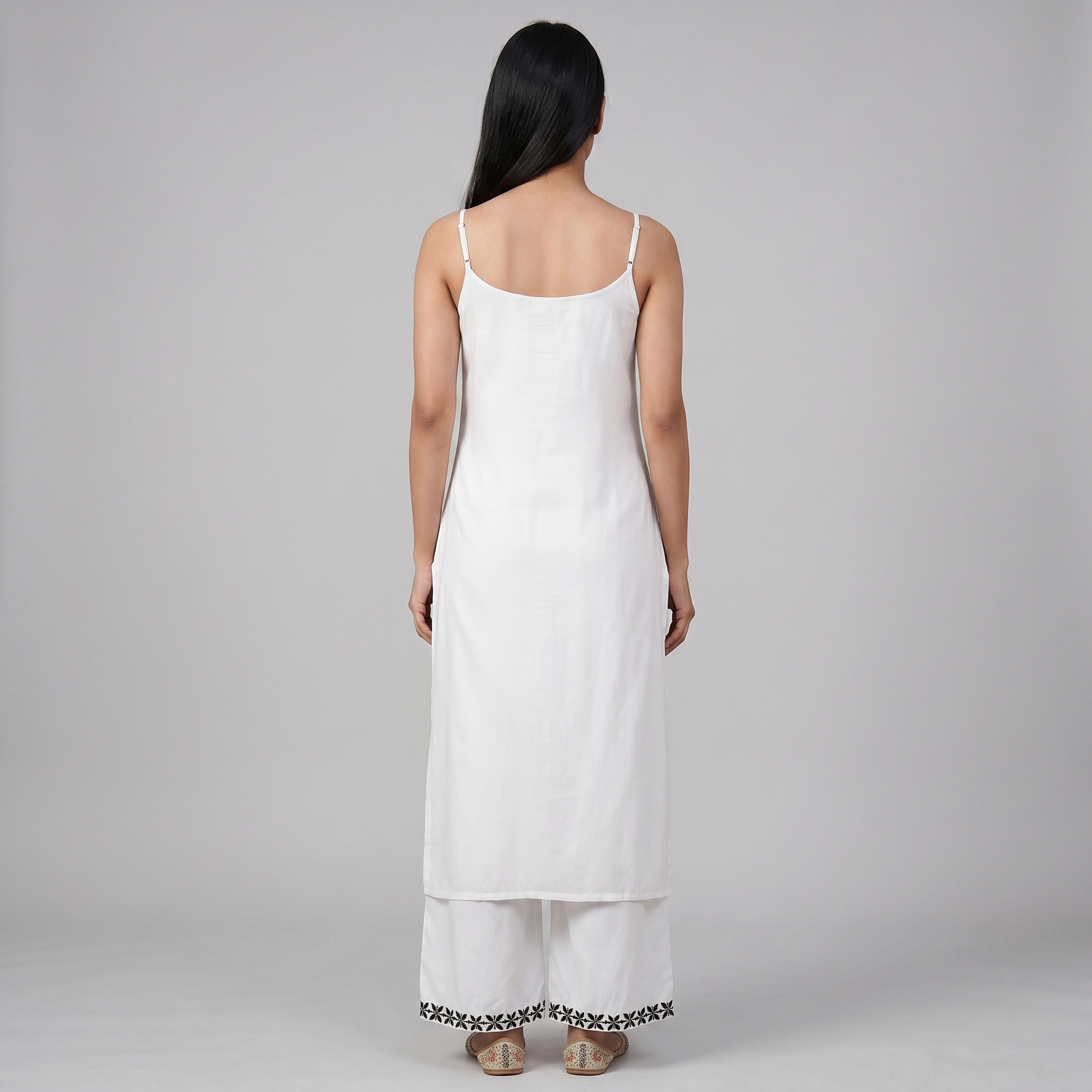 Embroidered Boat Neck Straight Kurta
