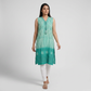 Cotton Striped V-Neck Straight Kurta