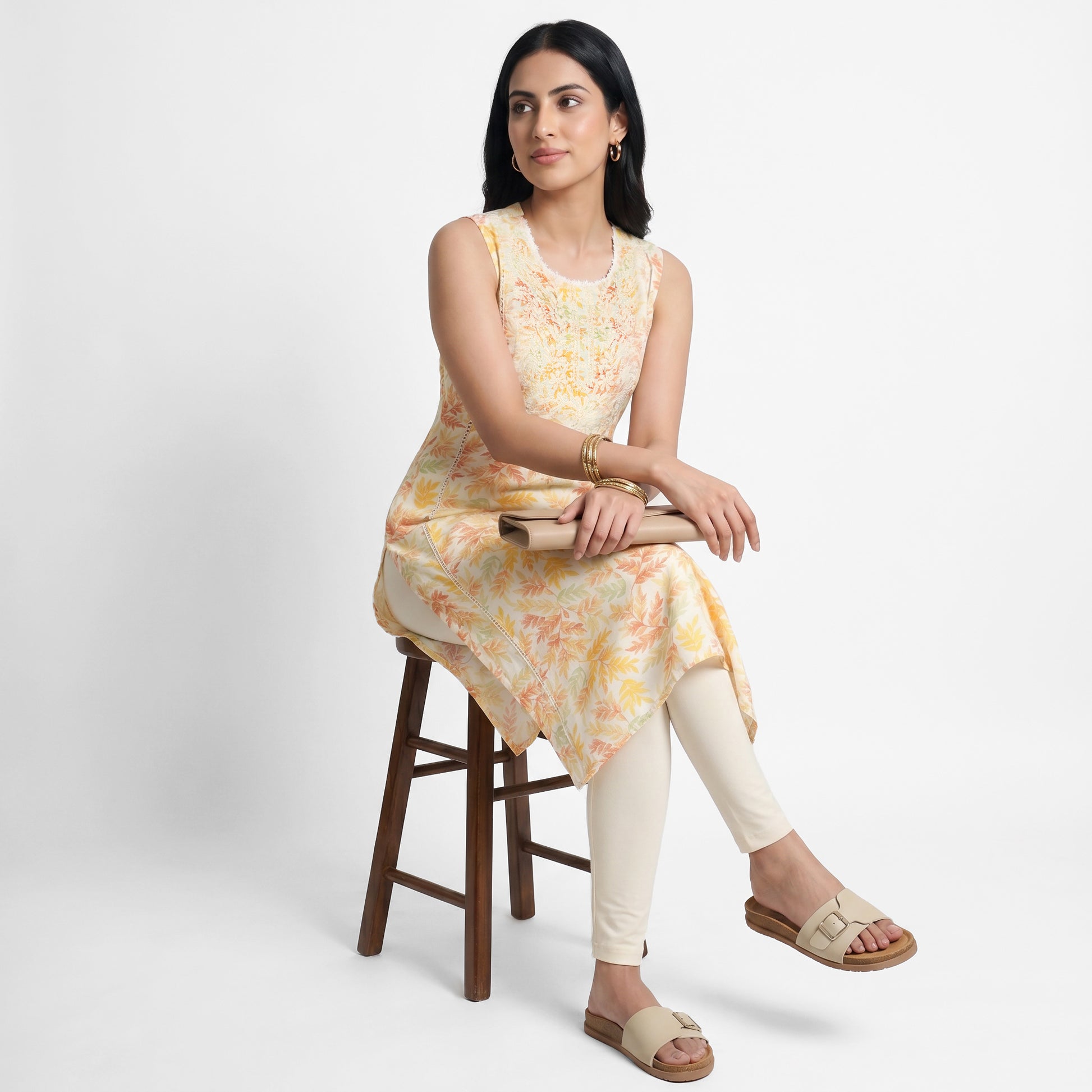 Printed Round Neck Kurta
