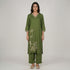 Embroidered V-Neck Straight Kurta