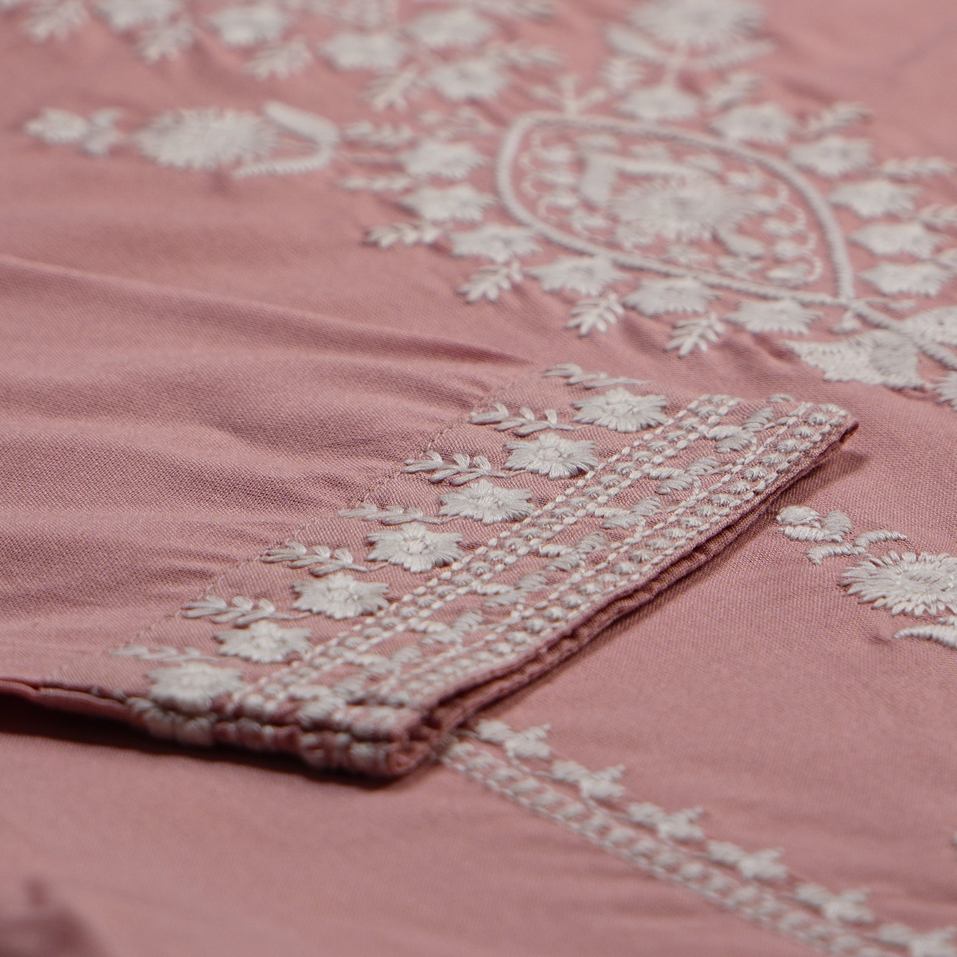 Embroidered V-Neck Straight Kurta
