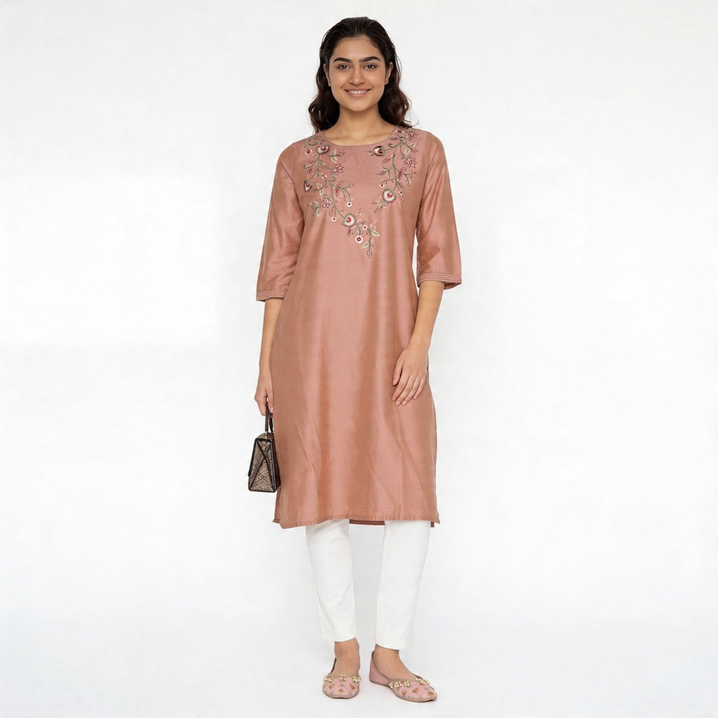 Embroidered Straight Kurta