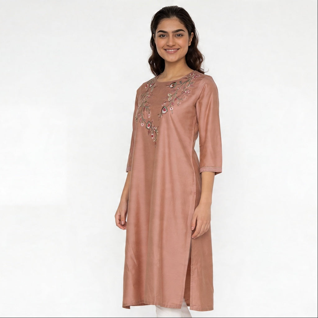Embroidered Straight Kurta