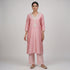 Embroidered V-Neck Straight Kurta