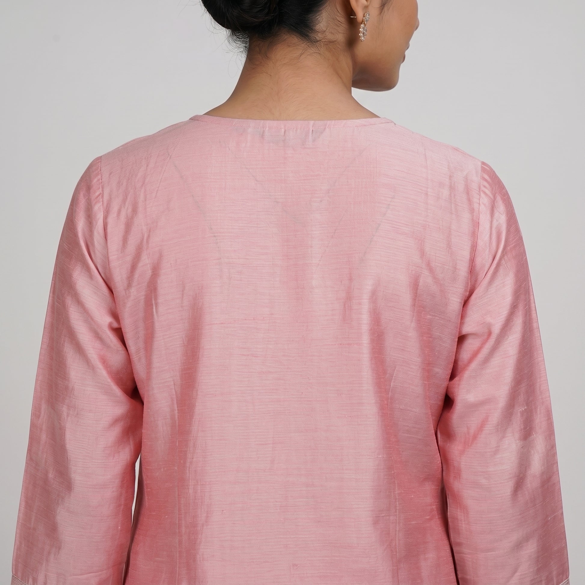 Embroidered V-Neck Straight Kurta