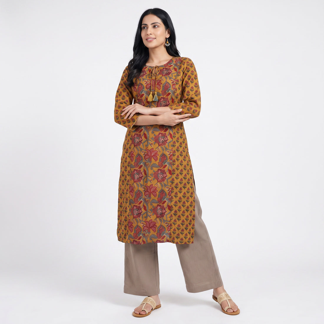 Cotton Printed Straight Kurta