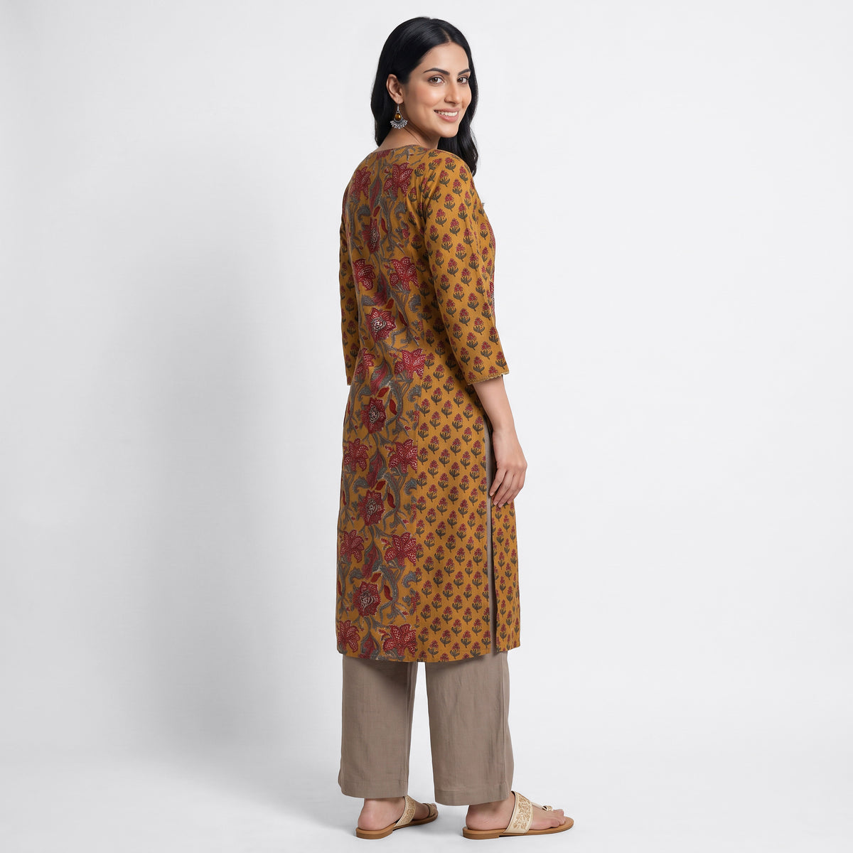 Cotton Printed Straight Kurta