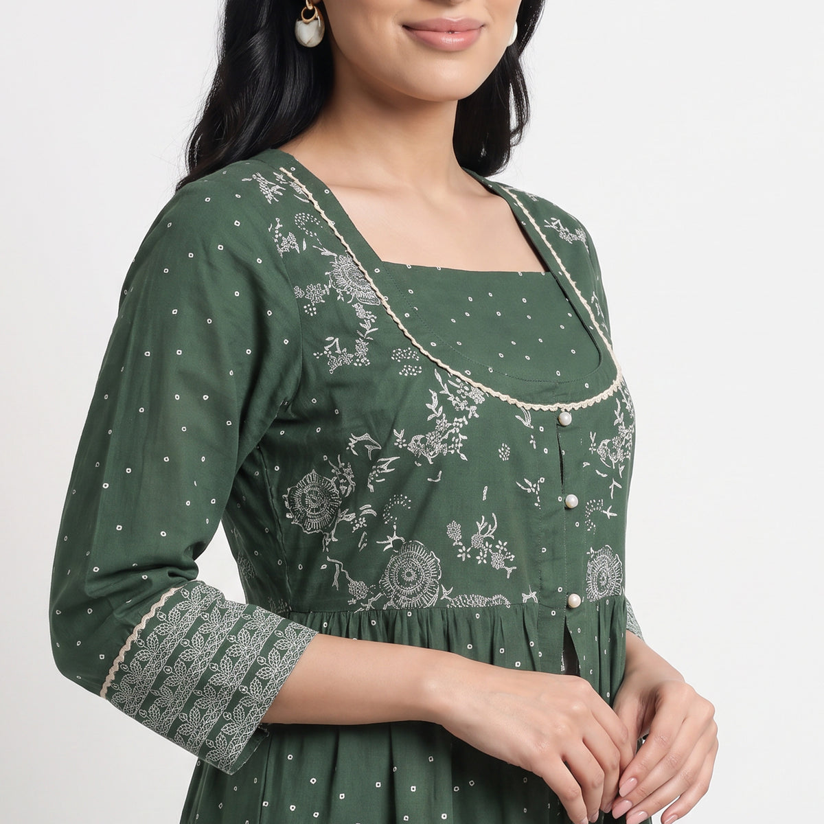 Cotton Printed Flared Kurta
