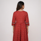 Cotton Printed Flared Dress