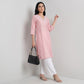 Embroidered V-Neck Straight Kurta