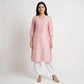 Embroidered V-Neck Straight Kurta