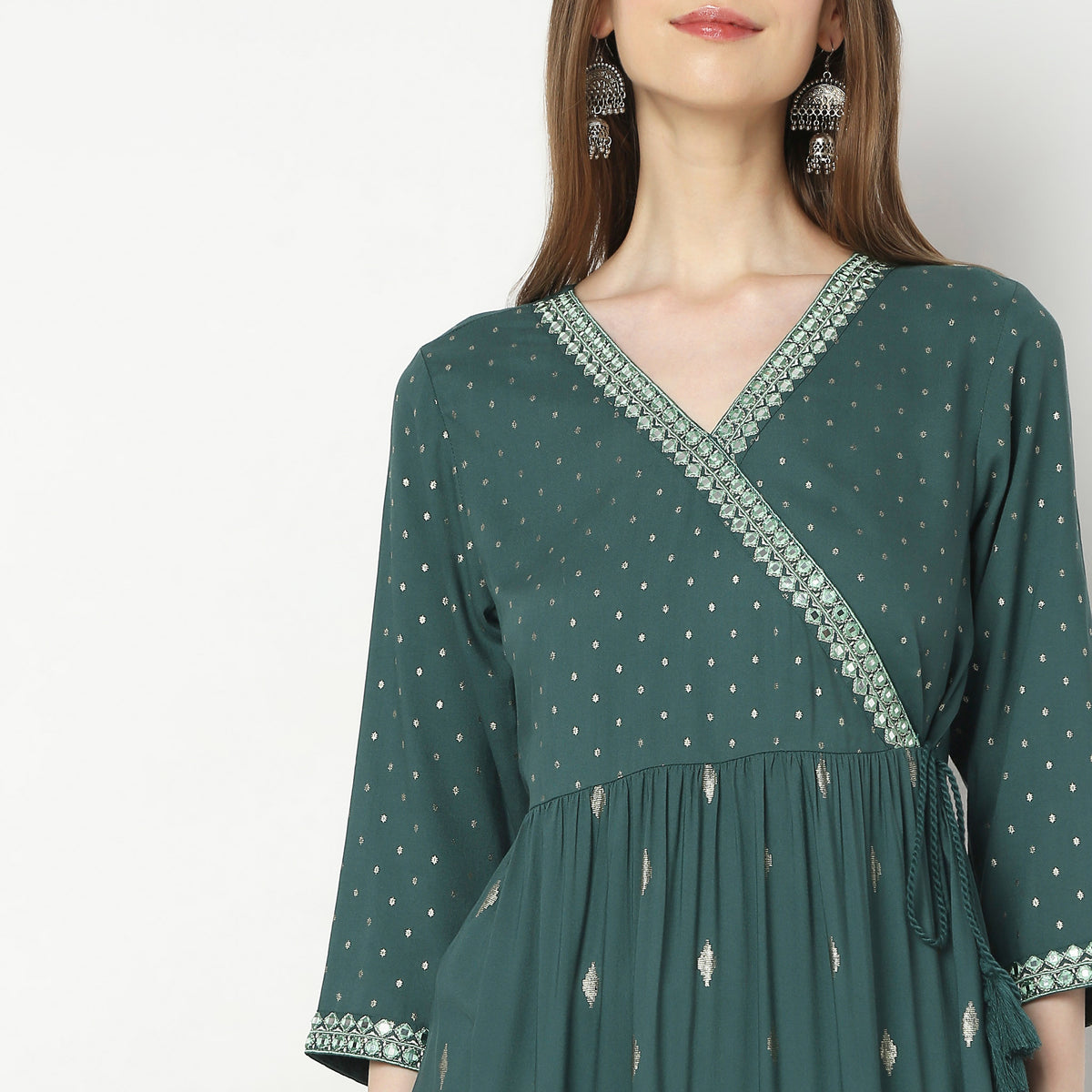 Flare Fit Embellished Kurta