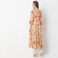 All Over Floral Print Blossoming Reflections Gathered Kurta with Mock Jacket Style