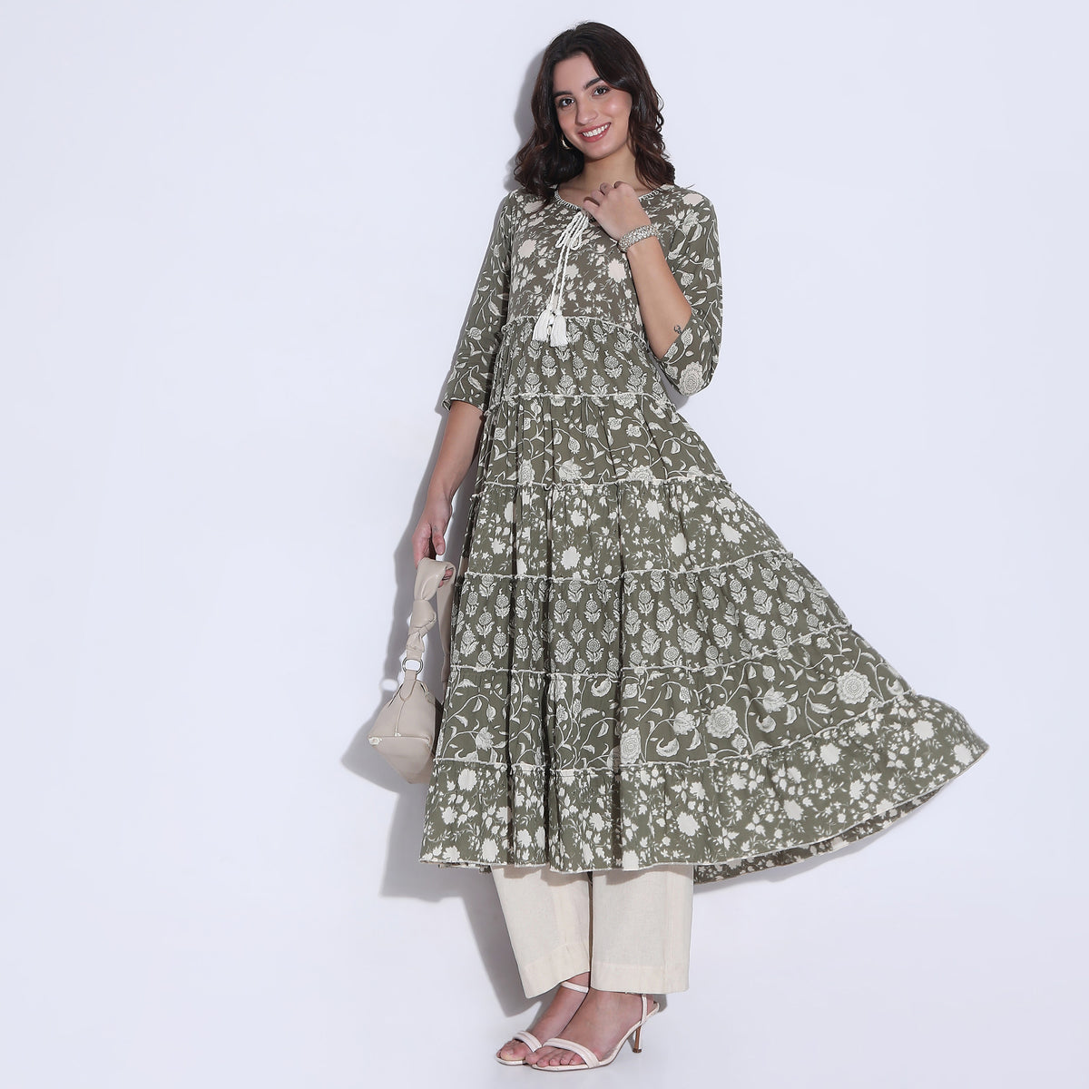 Flare Fit Printed A-Line Kurta