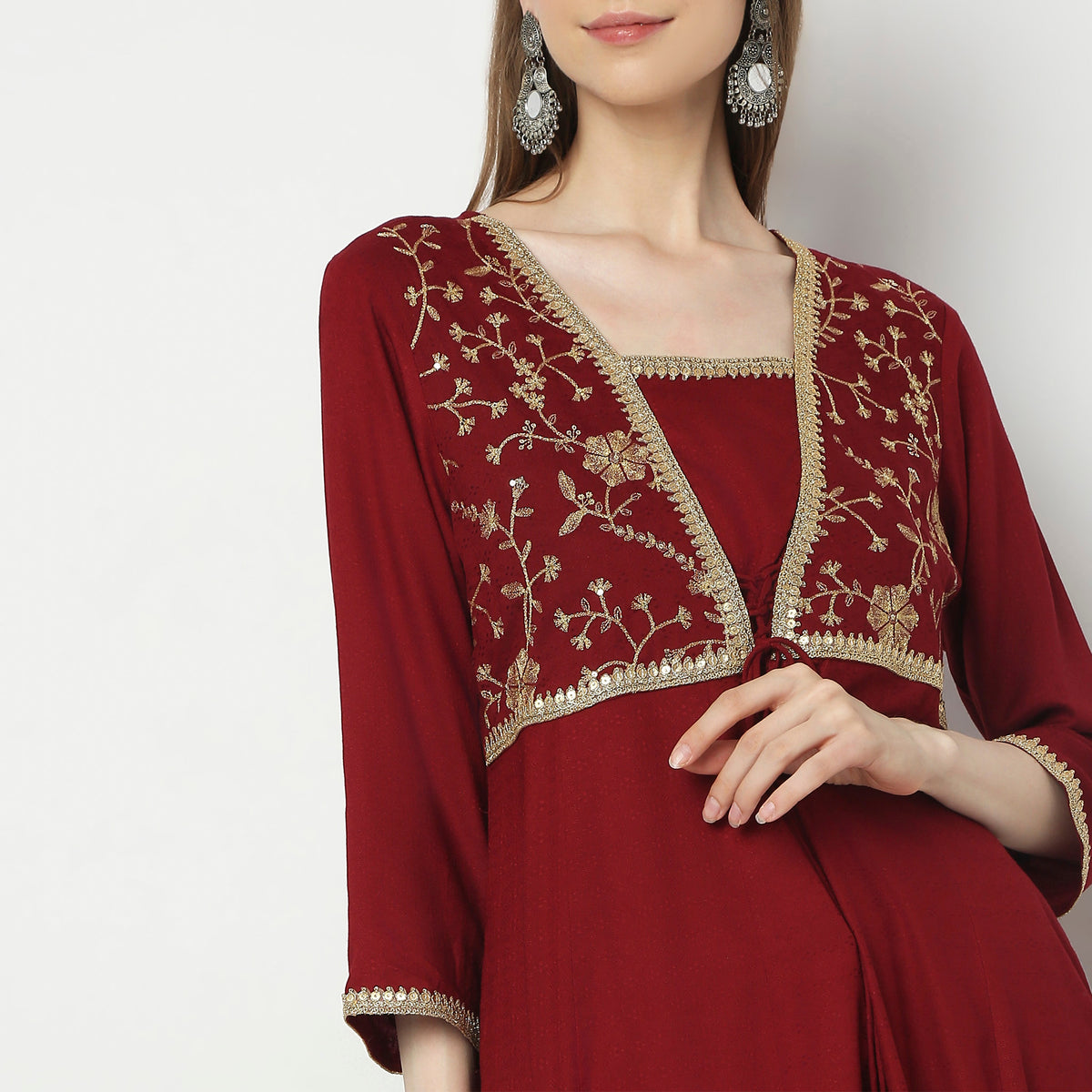 Flare Fit Embellished Kurta