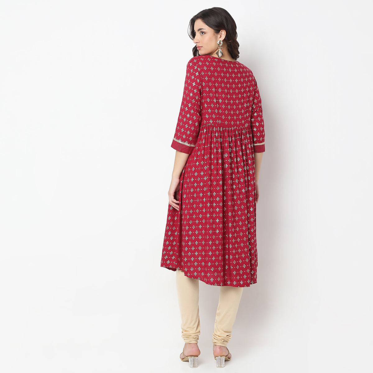 Flare Fit Embroidered A-Line Kurta