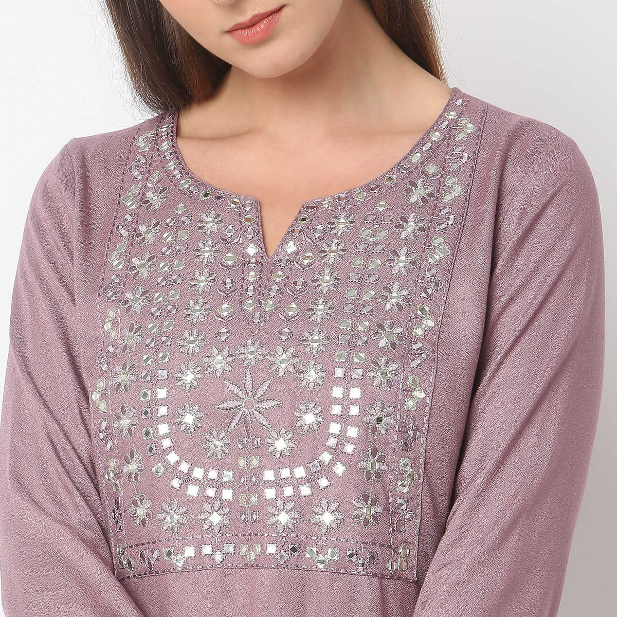 Flare Fit Embroidered Kurta