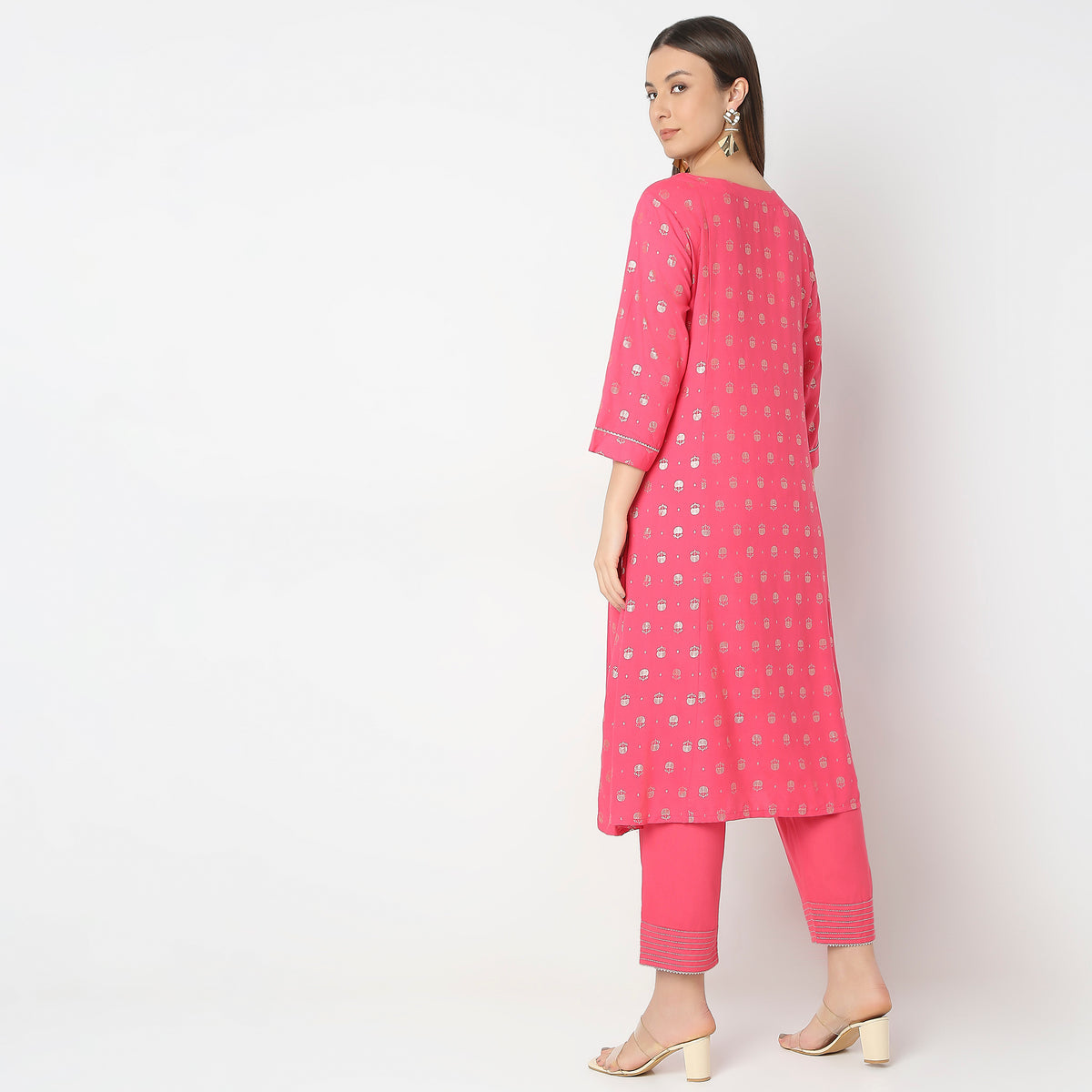 Flare Fit Embroidered Kurta