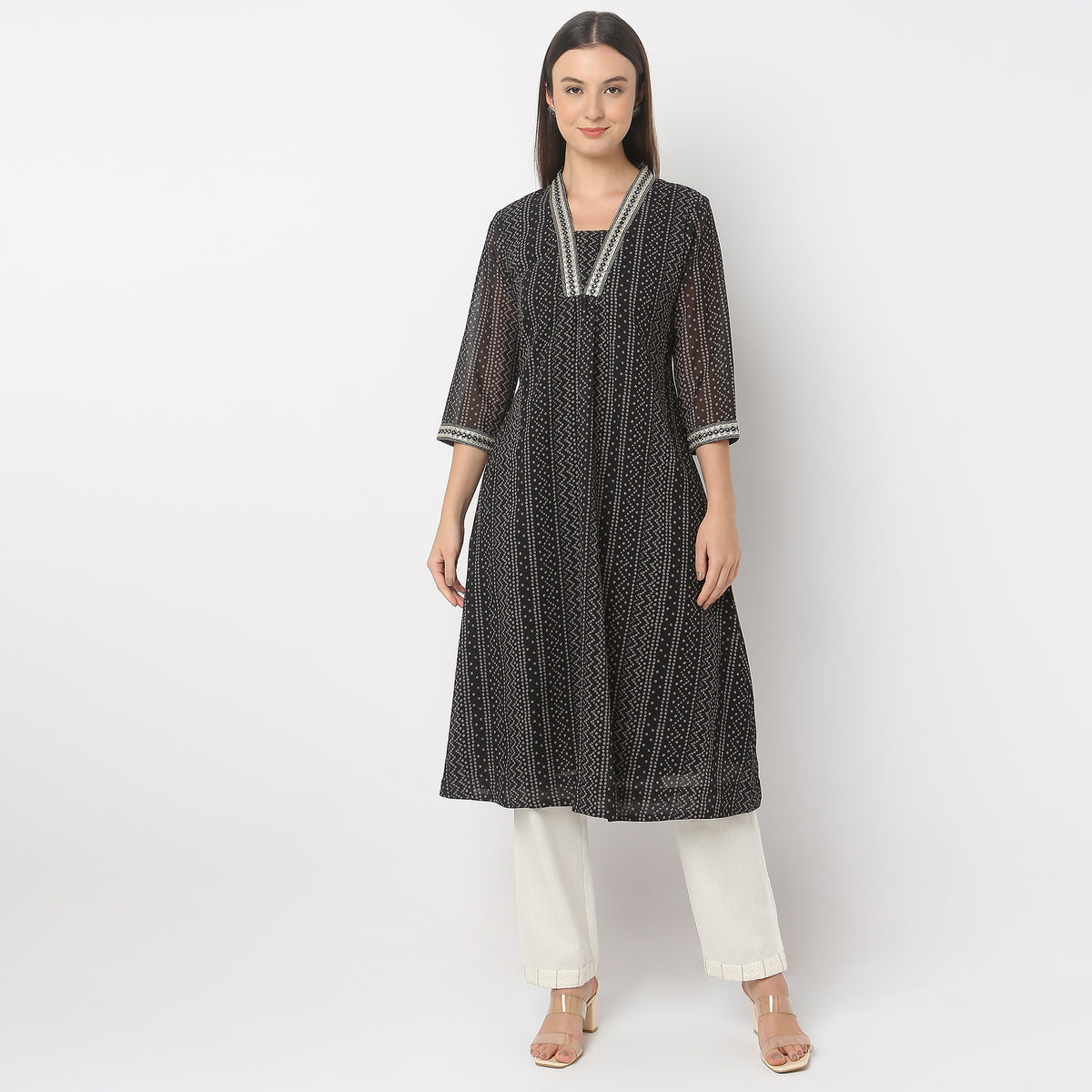 Flare Fit Printed Kurta