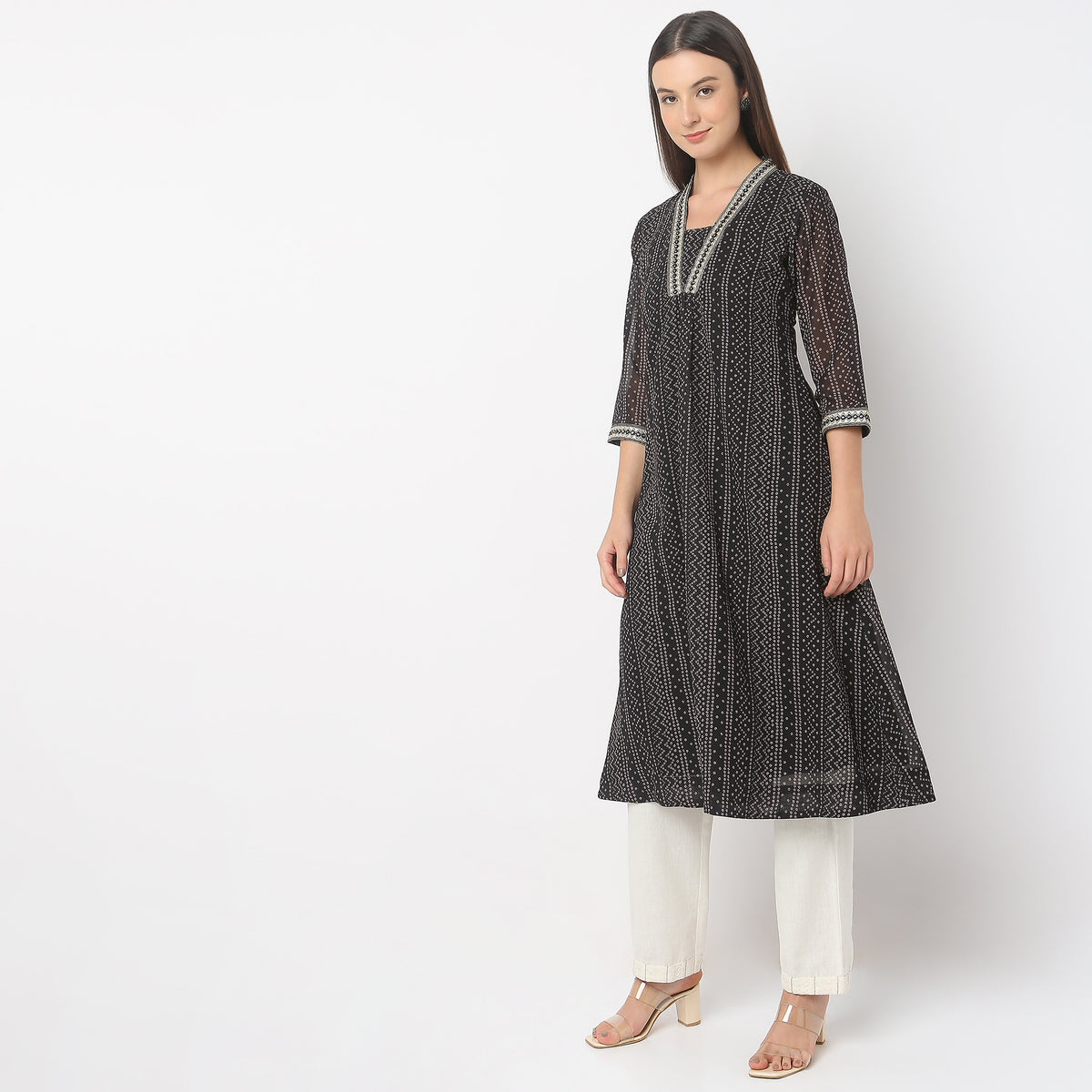 Flare Fit Printed Kurta