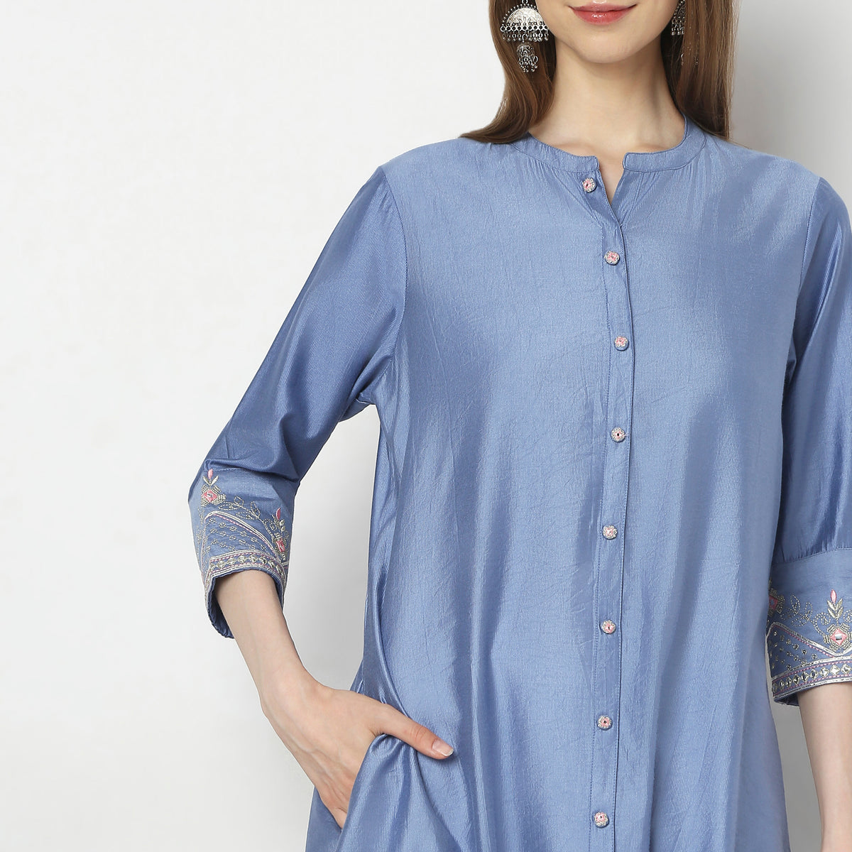 Flare Fit Embroidered Kurta