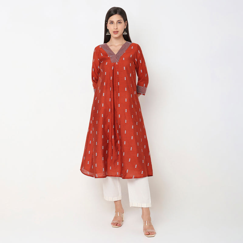 Flare Fit Printed Kurta