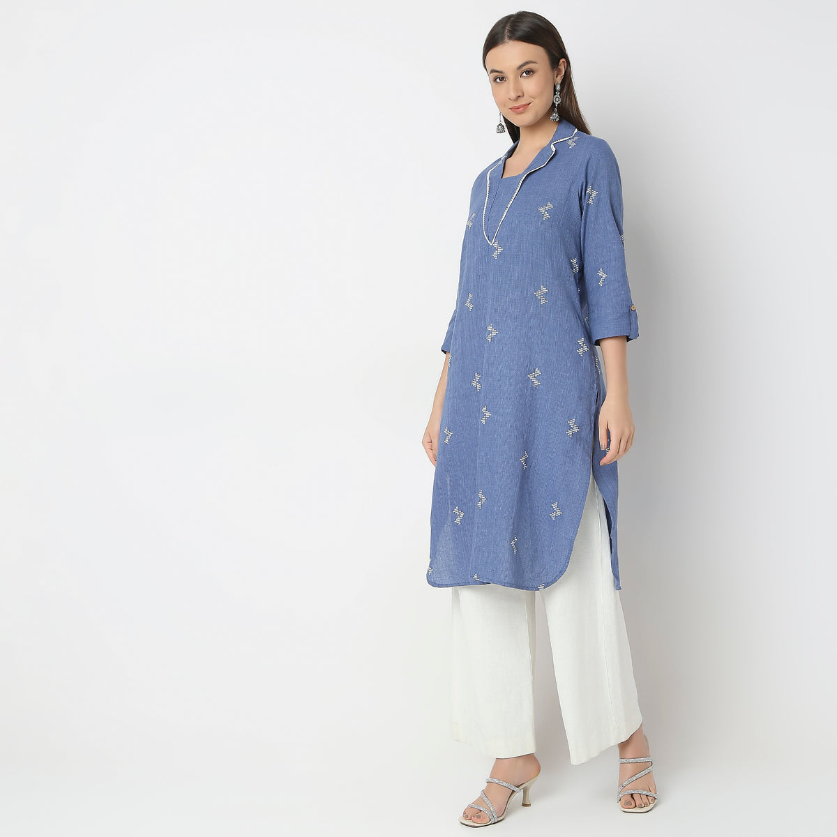 Flare Fit Embroidered Kurta