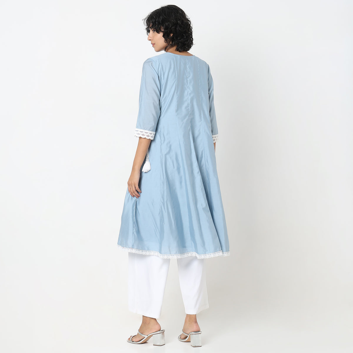 Straight Fit Lace Kurta