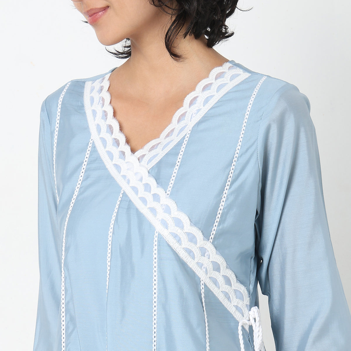 Straight Fit Lace Kurta