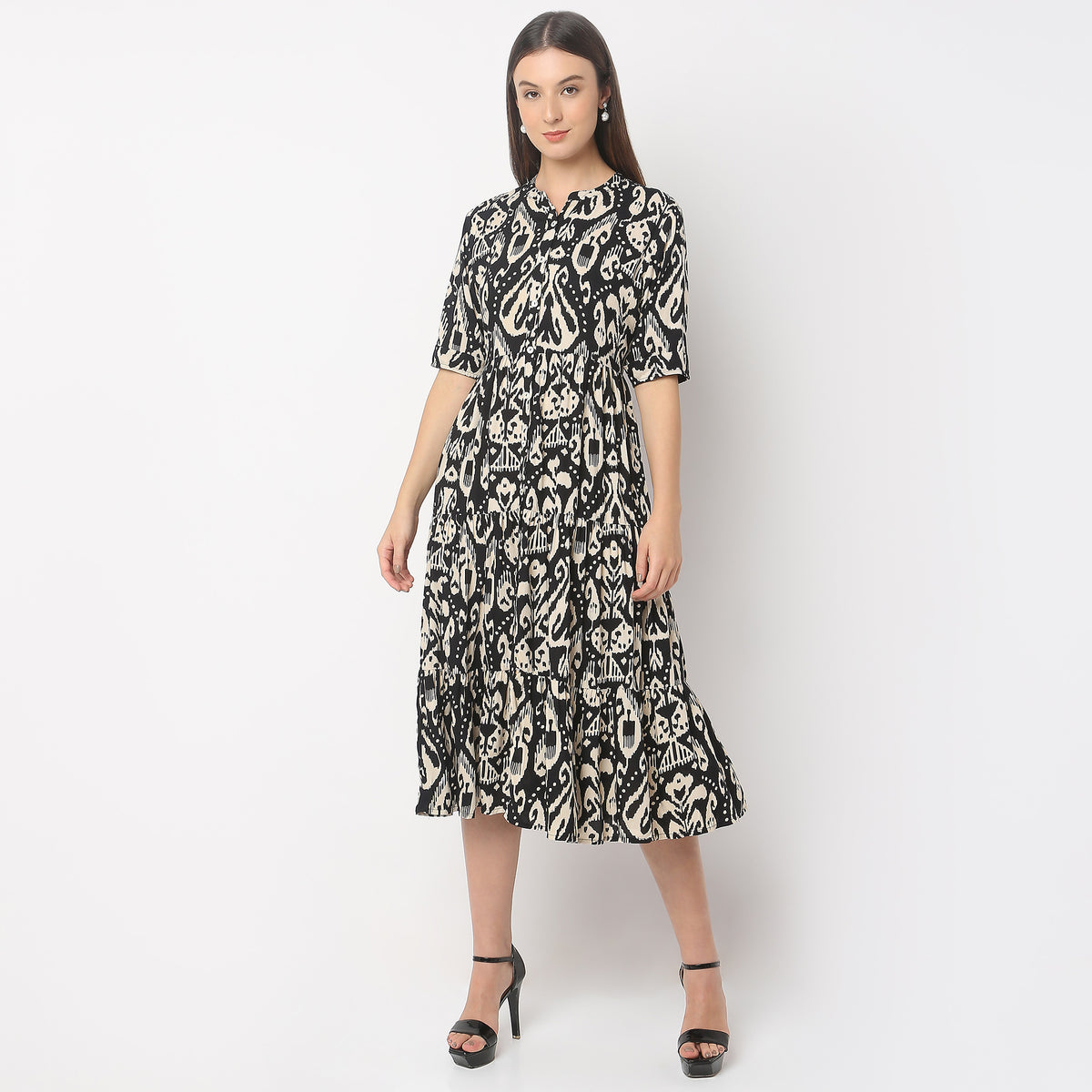 Flare Fit Printed Dress