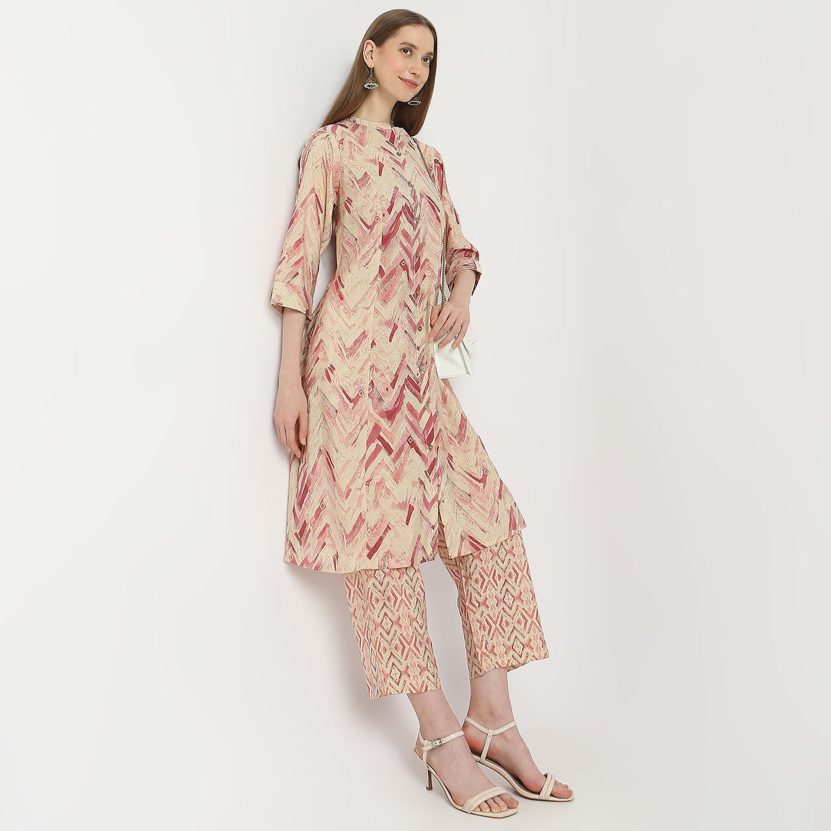 Flare Fit Printed Kurta with Pant Set