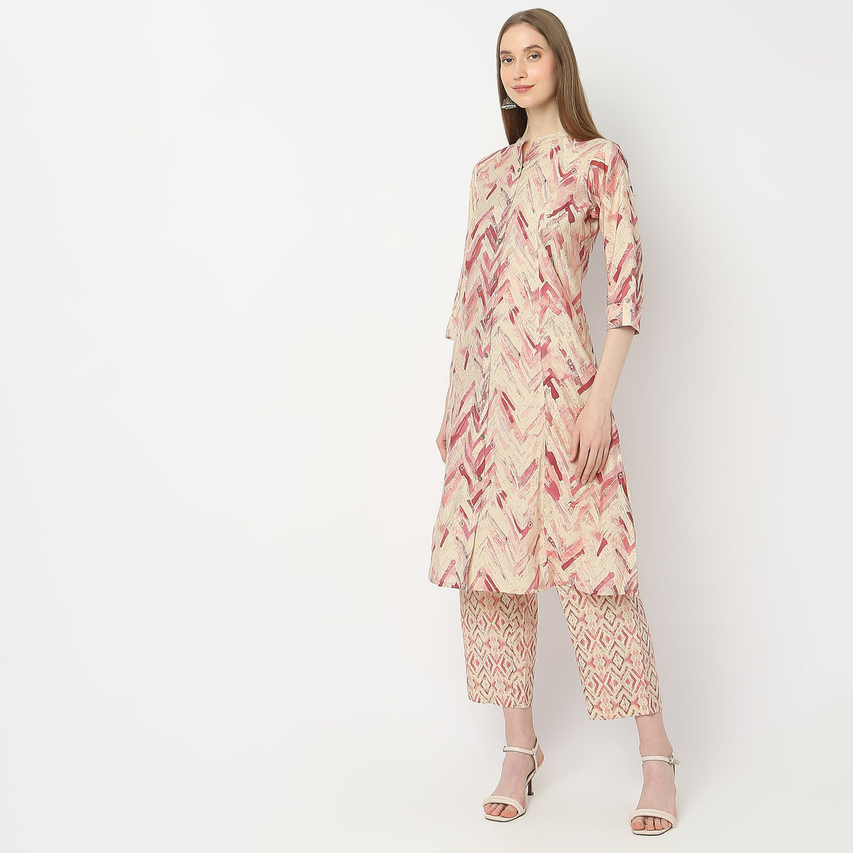 Flare Fit Printed Kurta with Pant Set