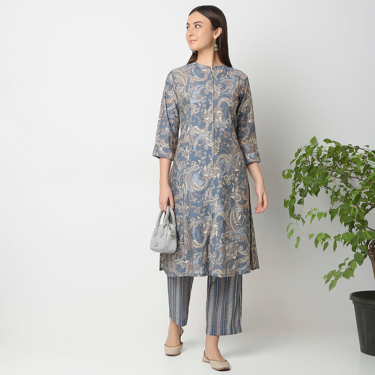 Flare Fit Printed Kurta with Pant Set