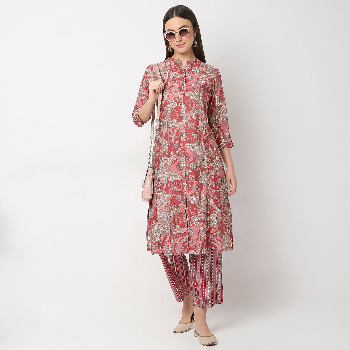 Flare Fit Printed Kurta with Pant Set