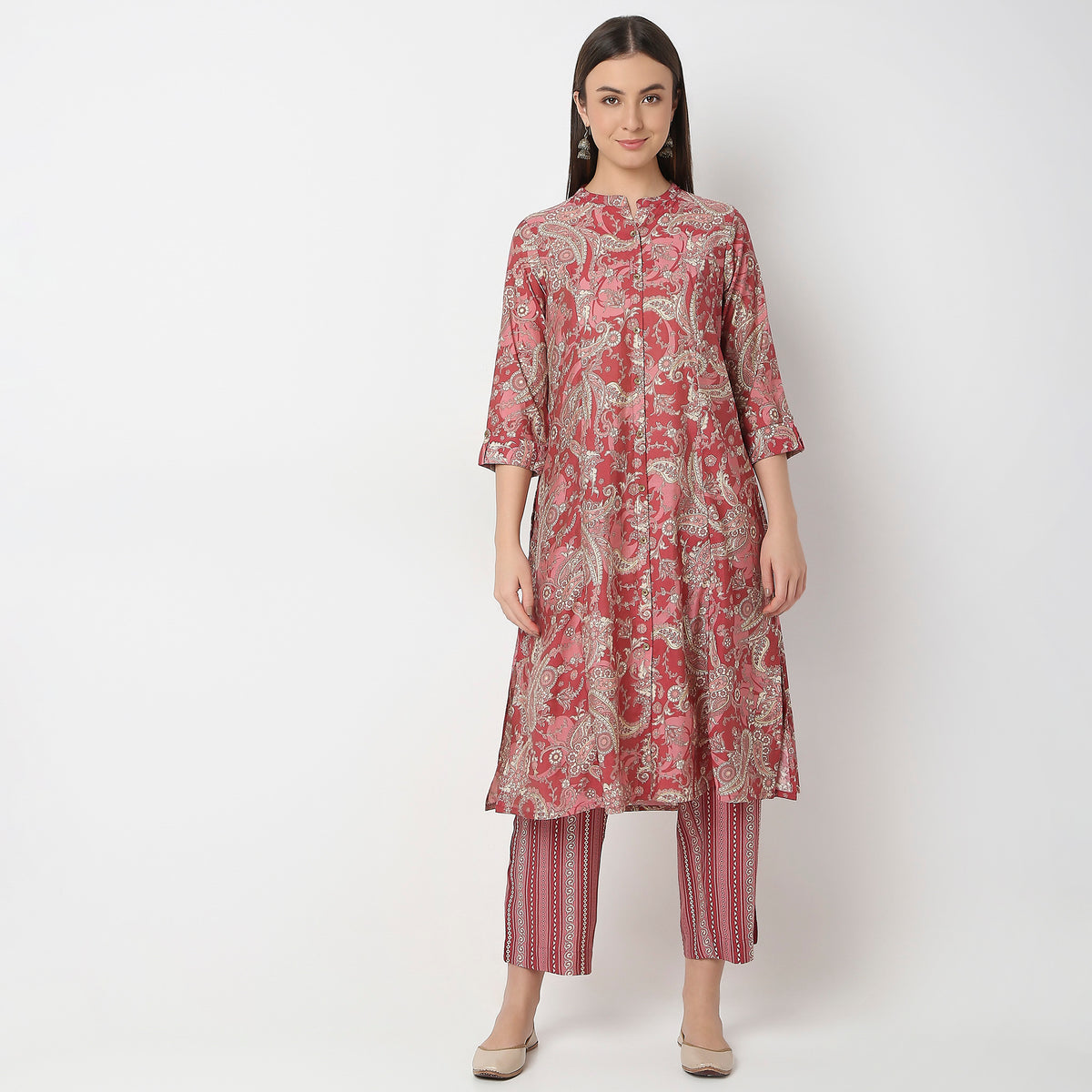 Flare Fit Printed Kurta with Pant Set