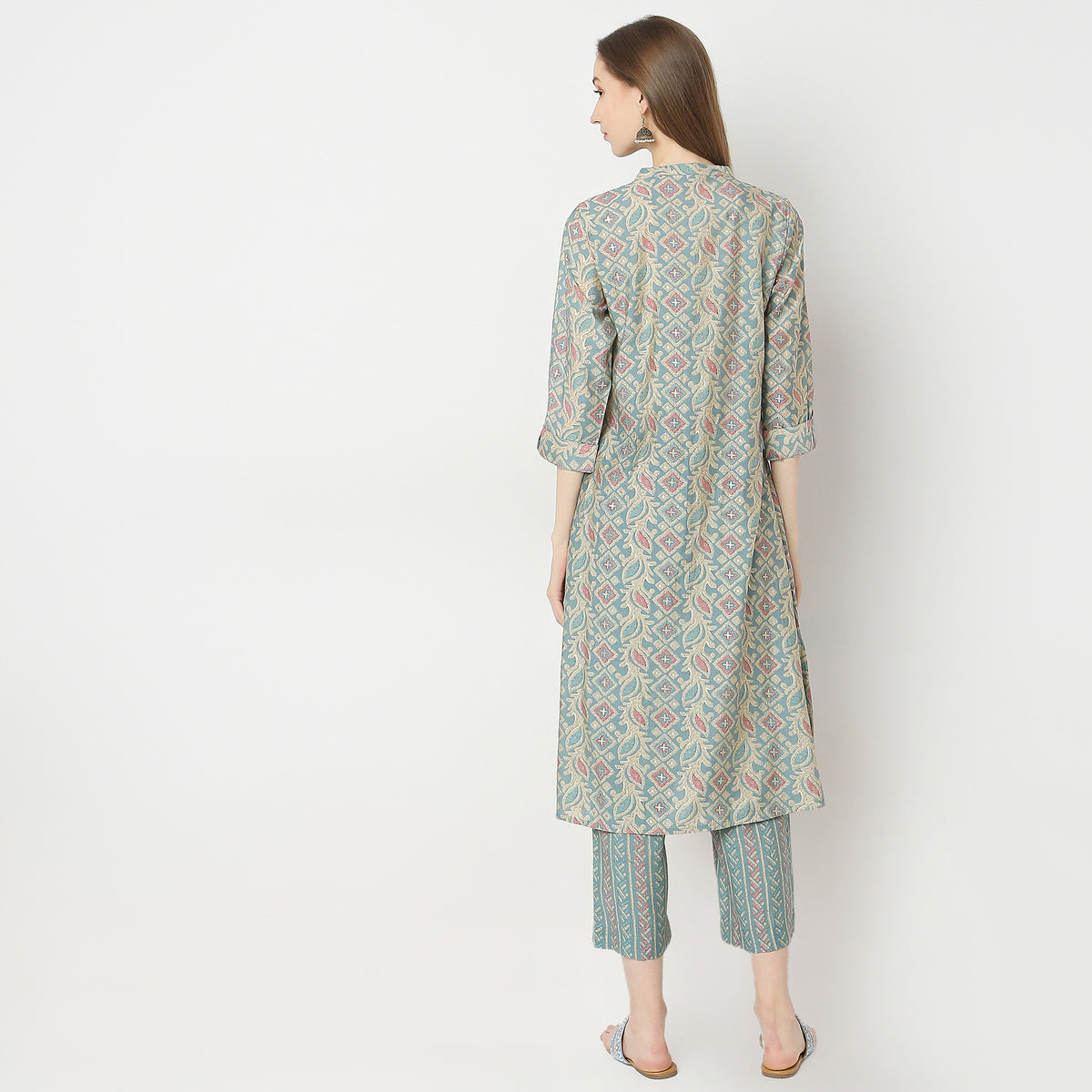 Flare Fit Printed Kurta with Pyjama Set