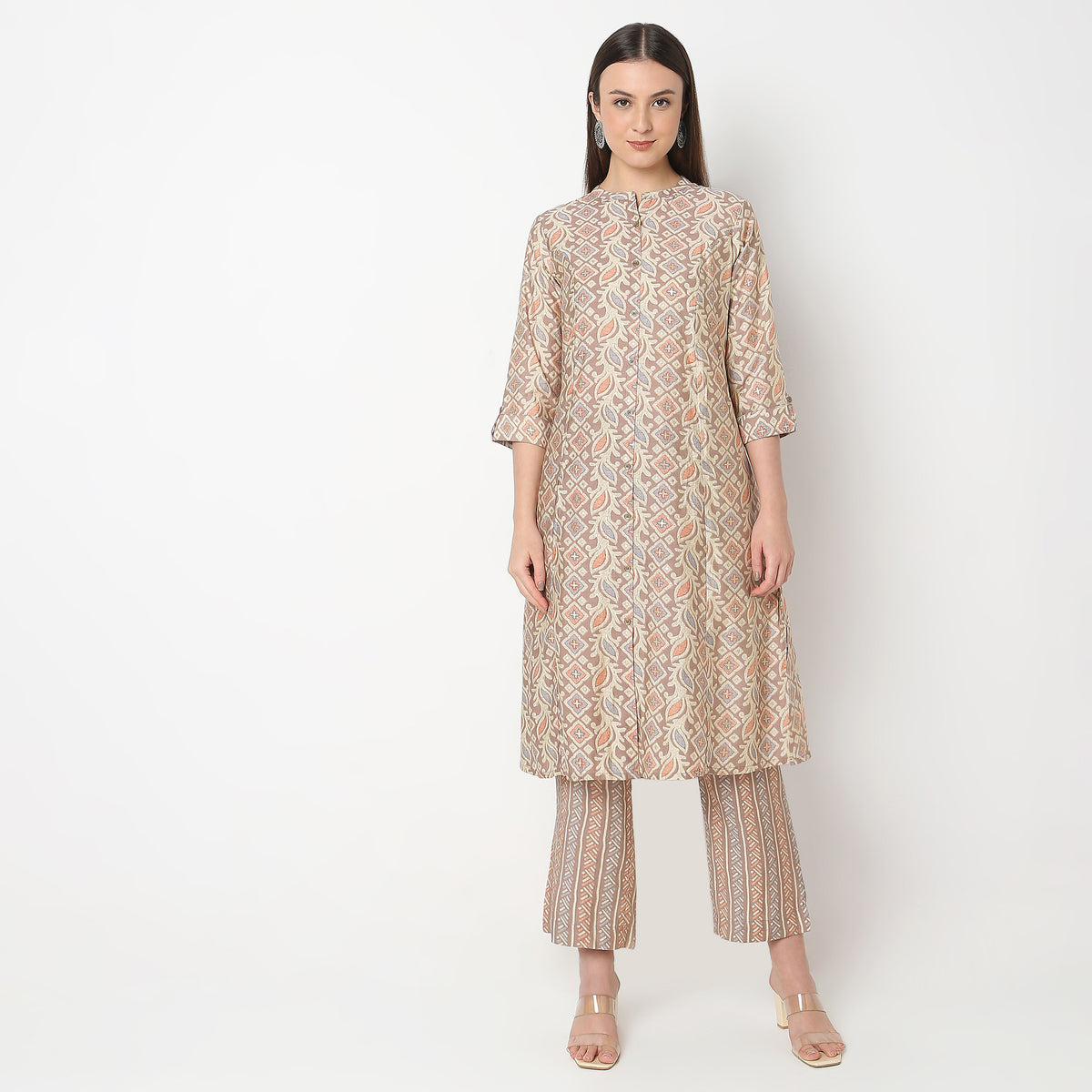 Flare Fit Printed Kurta with Pant Set