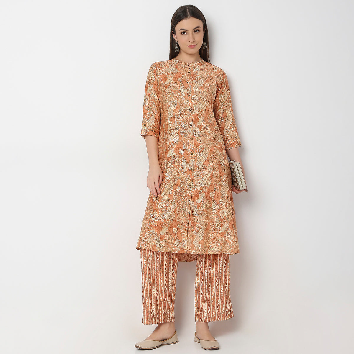 Flare Fit Printed Kurta with Pant Set